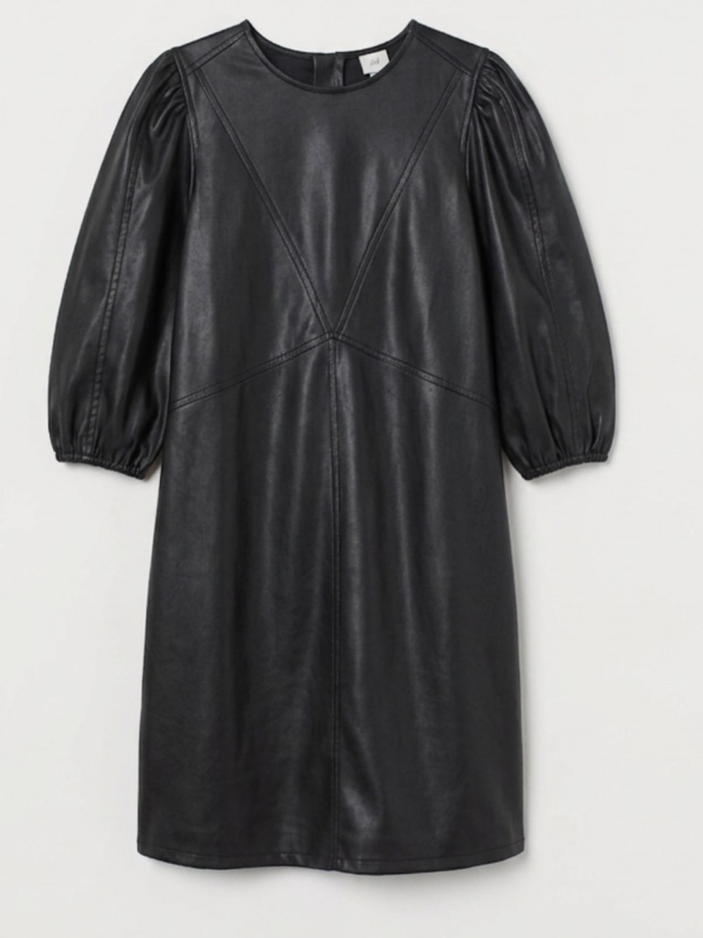 H&M Black soft imitation leather mini dress size Small